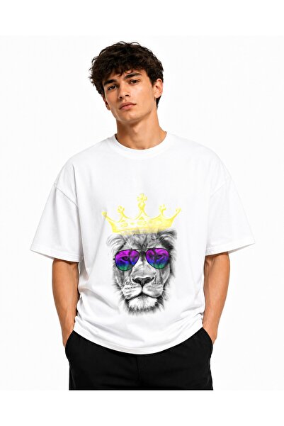 Inscriptie Tricou Unisex Bumbac Premium Casual " King lion "