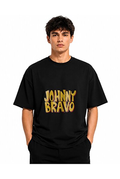Inscriptie Tricou Unisex Bumbac Premium Casual " Johnny Bravo logo "