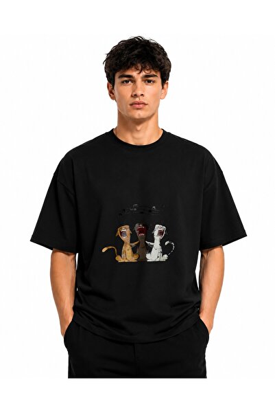 Inscriptie Ουνισέξ Βαμβακερό T-Shirt Υψηλής Ποιότητας  "3 Γάτες Τραγουδούν "