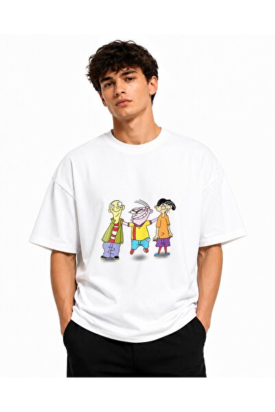 Inscriptie Ουνισέξ Βαμβακερό T-shirt Υψηλής Ποιότητας " Ed, Edd n Eddy - ύψος "