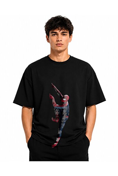 Inscriptie Ουνισέξ Βαμβακερό T-Shirt Υψηλής Ποιότητας  "Σπάιντερμαν στον Τοίχο "