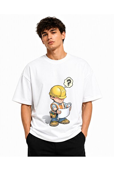 Inscriptie Ουνισέξ Βαμβακερό T-shirt Υψηλής Ποιότητας με Σχέδιο Καρτούν Οικοδ...