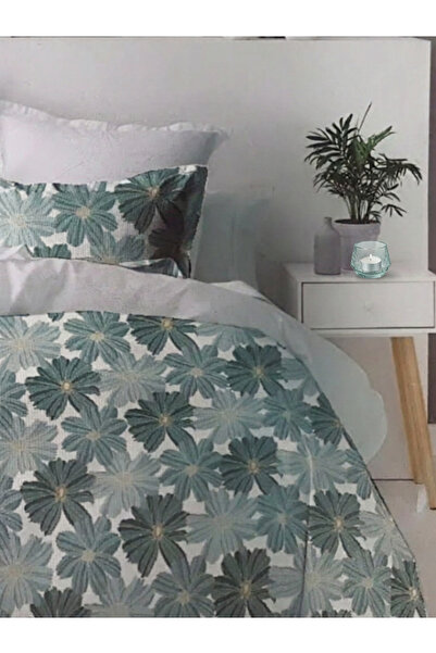 MILANO COLLECTION Set lenjerie de pat dublu 100% bumbac 51209 C1 Gri/Verde