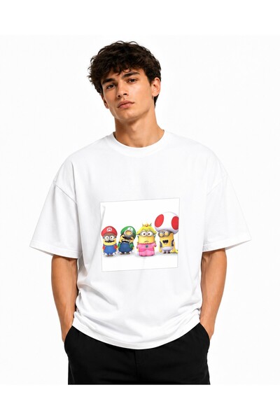 Inscriptie Tricou Unisex Bumbac Premium Casual " Minion - Familia Mario "