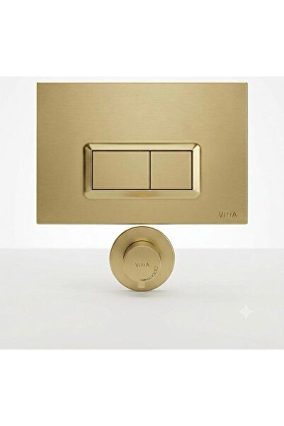 kerimyapı Vitra Mat Gold Gömme Rezarvuar Butonu ve Mat Gold Taharet Musluğu K...