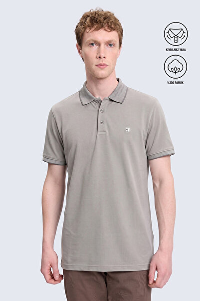 Hatemoğlu Vizon Regular Fit 100% Pamuklu Kıvrılmaz Polo Yaka Tişört