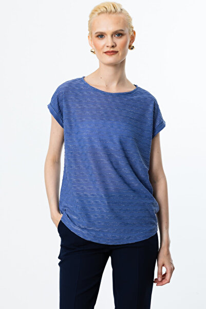 ON Minimalist Oversize Kadın Bluz - Yuvarlak Yaka Kısa Kol