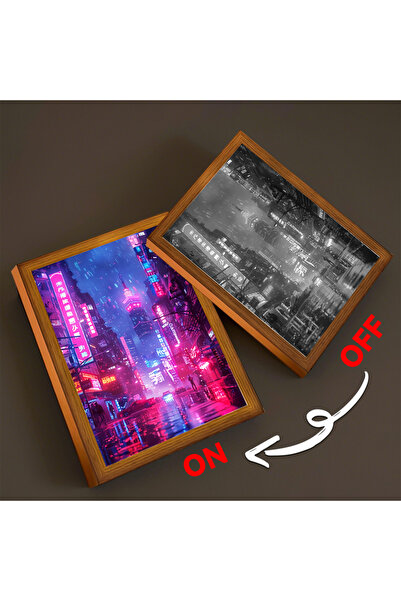 Choice1 إطار صور LED من بانداي A5 (23×17 سم) يصور مناظر طبيعية جميلة لمدن آسي...
