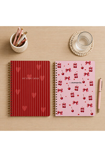 lin notebook 2’li Spiral Telli Defter Seti 80 Yaprak 70 gr Çizgili A5 Defter ...