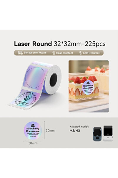 Choice 32 Round NIIMBOT M2 M3 Laser Silver Heat Thermal Transfer Label Hardwa...