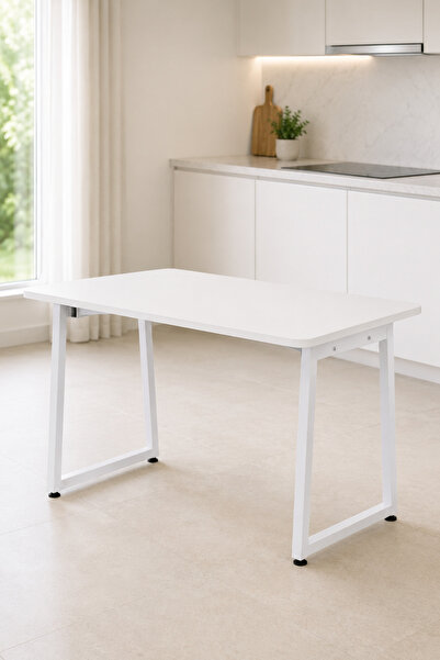 VİLİNZE Biga Sabit Mdf Metal Ayak Mutfak Masası - 70x120 cm