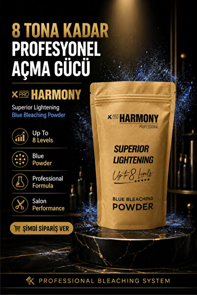 X Pro Harmony Superior Lightening Up to 8 Levels Blue Bleaching Powder Mavi O...