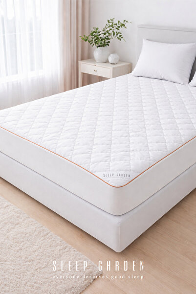 Sleep Garden 100% Wool Filled Quilted Full Edge Fitted Mattress Protector Mat...