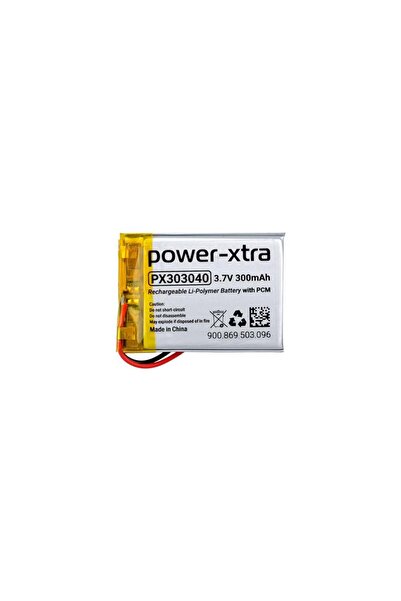 POWER-XTRA PX303040 - 3.7V 300 mAh Li-Polymer Pil - Devreli
