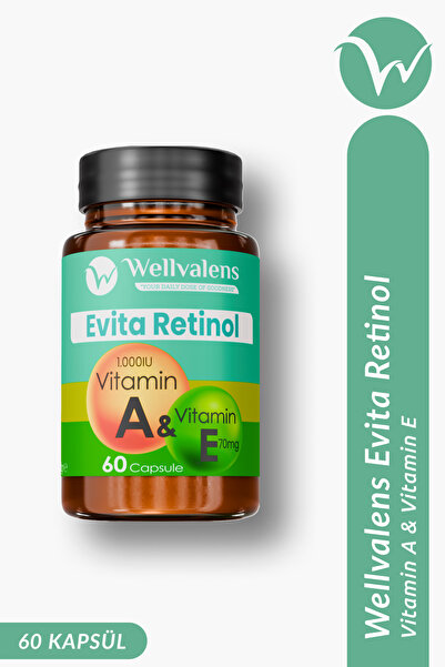 Wellvalens Evita Retinol Cilt Yenileme Anti-Aging Antioksidan 60 Kapsül Vitam...