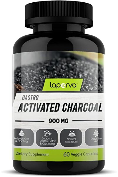 Laperva Gastro Activated Charcoal, 900Mg, 60 Veggie Capsules, Relieves Gas & ...