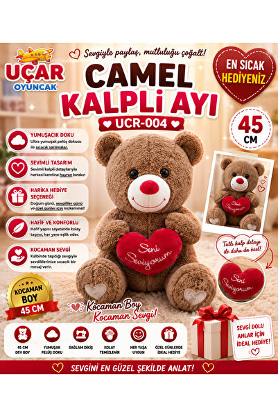 Uçar Oyuncak Pk 25 45 cm Brown Hearted Bear Ucr-004
