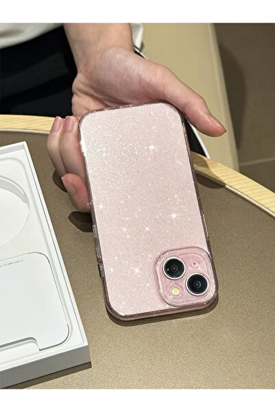 EDELFU İphone 13 Ve 14 (6.1 INÇ) Uyumlu Simli Şeffaf Kılıf Kamera Korumalı Si...