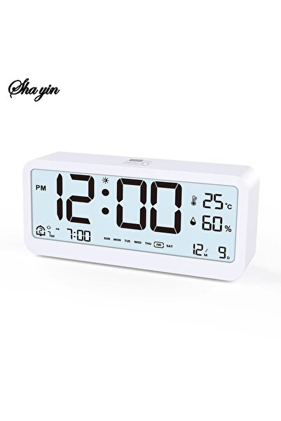 Choice1 1PC White 8001-EN Multifunctional Digital Clock LED Brightness Adjust...