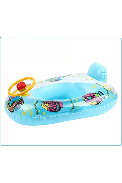 Choice1 Blue Baby Water Toys Swim Ring with Cartoon Animals Outdoor Pool Infl...