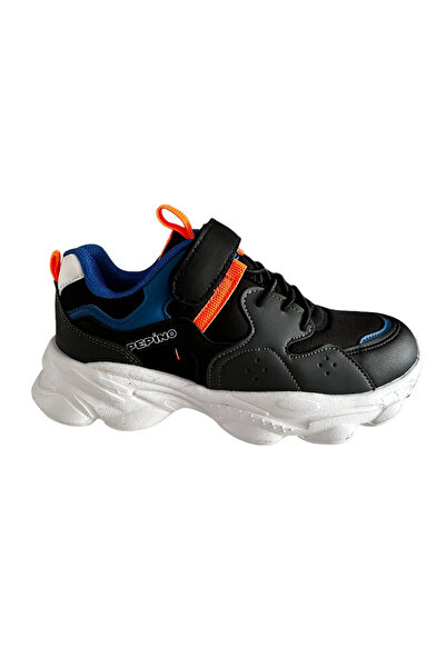 pepino Fy23-1440 Pantofi sport pentru băieți - Filet Saks negru, portocaliu