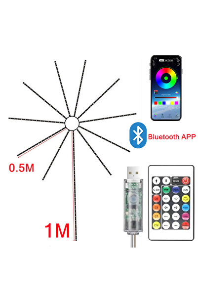 Choice 10PCS 0.5M 1PCS 1M RGBIC Firework LED Strip Light Bluetooth APP Contro...