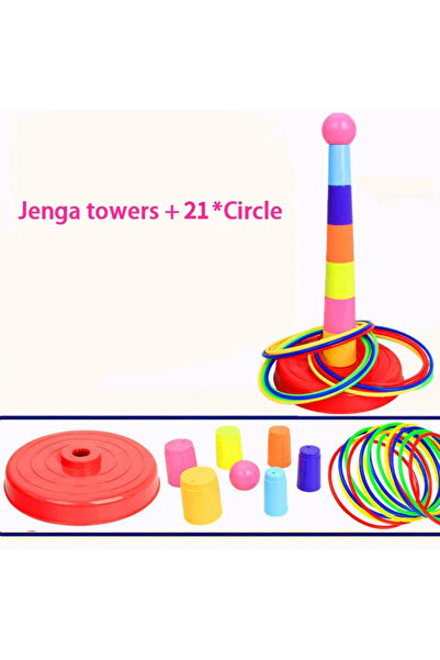 Choice 1xTower 21xRings Children Throw Circle Game Ferrule Stacked Toys Fun I...