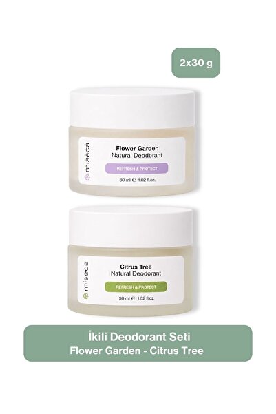 miseca İkili Doğal Deodorant Seti | Flower Garden - Citrus Tree