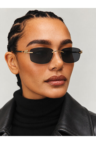 PİYESBOUTİQUE Lily Women's Rectangular Sunglasses, Uv Protection, Retro Vinta...