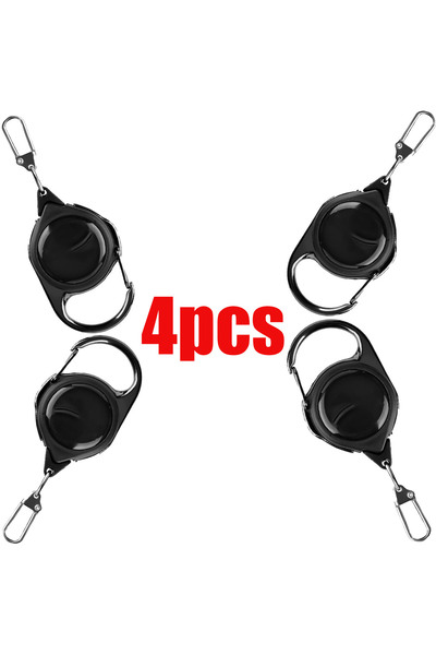 Choice3 4 قطع حلقة مفاتيح زنبركية قوية قابلة للسحب من الفولاذ المقاوم للصدأ م...