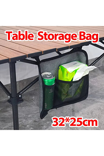 Choice black Outdoor Mesh Table Side Storage Bag Hanging Organizer Pocket Por...