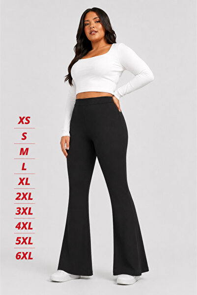 ciella Plus Size Black Diver Fabric Spanish Leggings Trousers Wide Size Range...