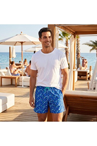 ANEMOSS Sailing Men's Swim Short with Three Pockets, Mesh Inside, Elastic and...