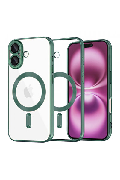 Apple Husa MagSafe pentru iPhone 16 Plus, Techsuit, Luxury Crystal, Verde Inchis