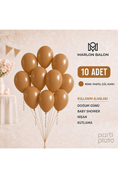 Marlon Balon Pastel Çöl Kumu Lateks Balon 11 İnç 10 Adet Doğum Günü Nişan Düğ...