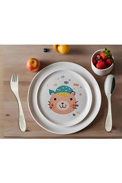 EMZE Stainless Steel Fork Spoon Set Astronaut Patterned