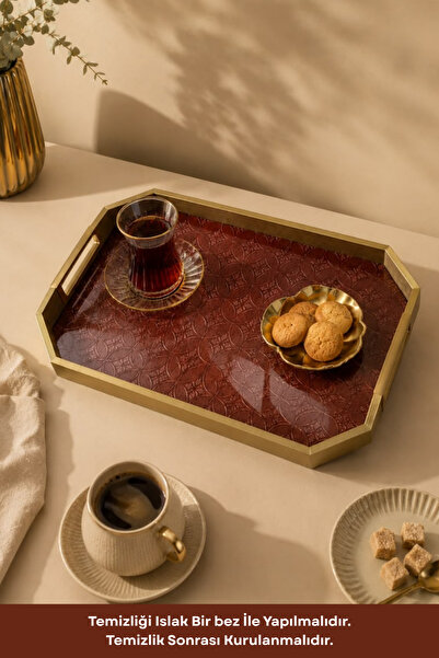 Seral Royal Glow 44x26 Cm Kadife Taban Premium Dikdörtgen, sunum, kahvaltılık...