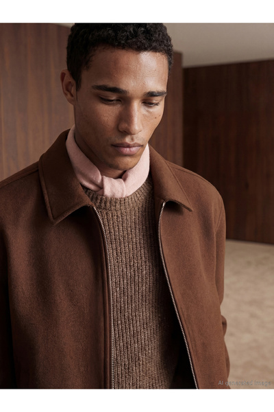 LC Waikiki Nevavm Standard Fit Men's Cashmere Coat with a Difference