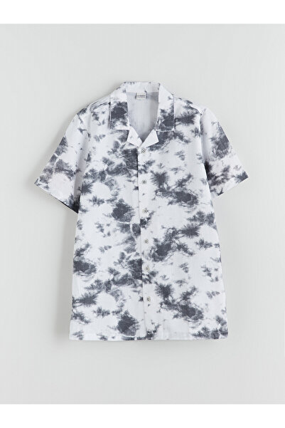 LC Waikiki Nevavm Batik Patterned Boy's Shirt with Difference