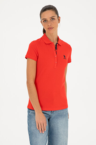 U.S. Polo Assn. Kadın Kırmızı Basic Polo Yaka Tişört 50266513-VR030