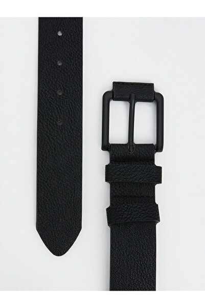 LC Waikiki Lcw Accessories Black Plain Men's Belt with Nevavm Difference