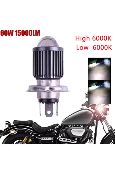 Choice5 H4 White White Heyword 60W 15000LM 1Pcs H4 LED Motorcycle Headlight H...