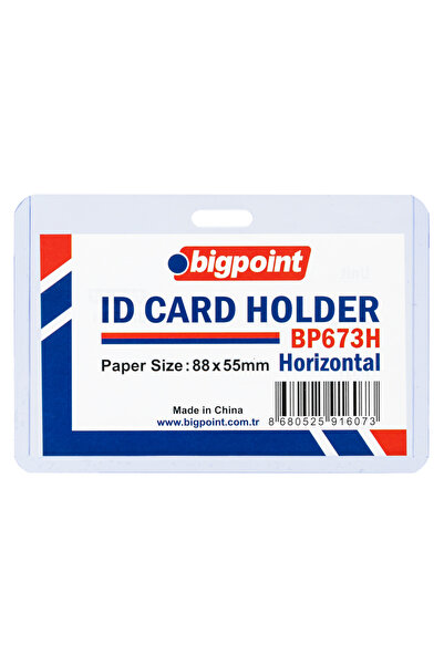 Bigpoint Card Holder Horizontal Hard Pvc 88X55Mm Bp673H (Pack of 10)