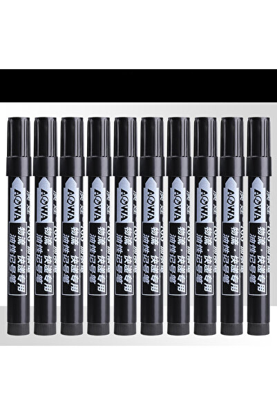 Choice3 10pcs black A set of 10 large-tip black ink marker pens for non-erasa...