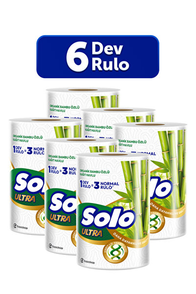 Solo Dev Rulo Bambu Kağıt Havlu 6'lı Set