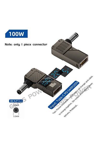 Choice محول طاقة 5.5 × 2.1 مم 6.5 واط 90 واط 100 واط USB Type C PD إلى الكمبي...