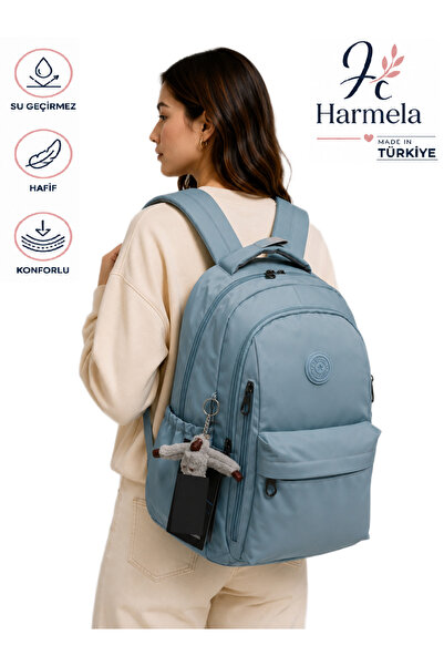 Harmela Blue Unisex Water Resistant School Bag Bts-2500 School Backpack
