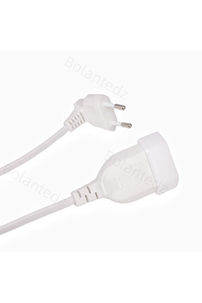 Choice WHITE 1Pcs 0.6M Europea 90 Degree Male Plug To Female Socket Power Ext...