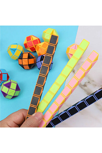 Choice 6pcs Color random 6Pcs/sets Folding Magic Snake Ruler Puzzle Antistres...