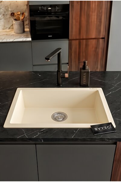 RealStone REAL STONE K13 GORDION 77 KREM GRANİT EVİYE